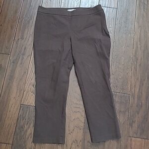 Chico's Dark Brown Ankle Pants with Zip Side size 1.5 (10)